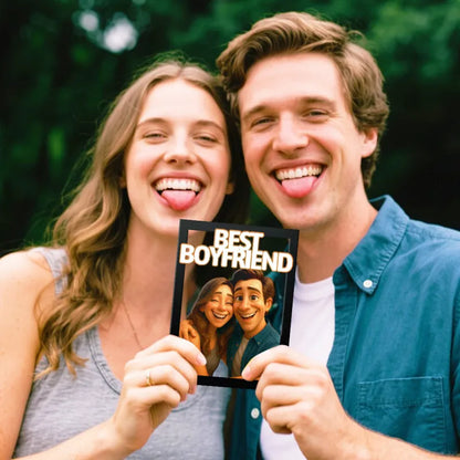 Personalized Cartoon Portrait Wall Frame Custom Wooden Cartoon Portrait Best Boyfriend GIrlfriend Unique Anniversary Valentines Gift