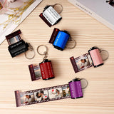 Custom Photo & Text Colorful Roll Film Keychain Camera Keychain with Wood Box Meaningful Gifts For Couples