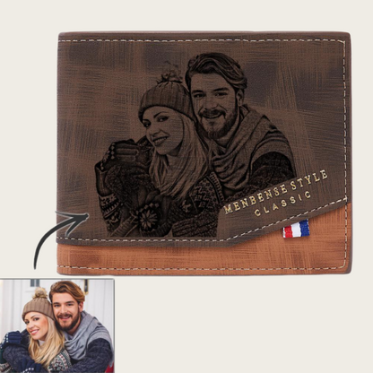 Custom Photo Dark Brown PU Leather Wallet – Personalized Birthday & Valentine’s Day Gift