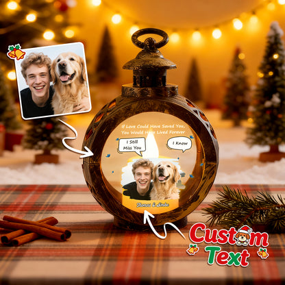 Custom Pet Photo Christmas Tree Ornament – Personalized Text Christmas Gift for Pet Lovers