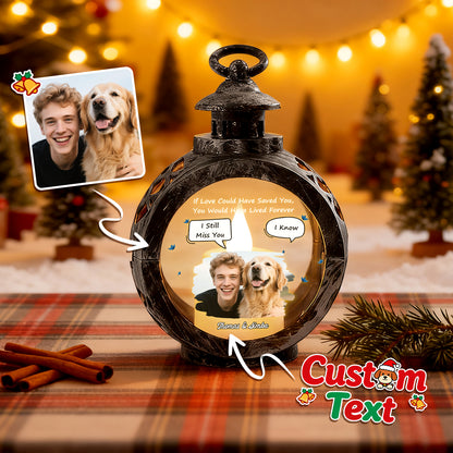 Custom Pet Photo Christmas Tree Ornament – Personalized Text Christmas Gift for Pet Lovers