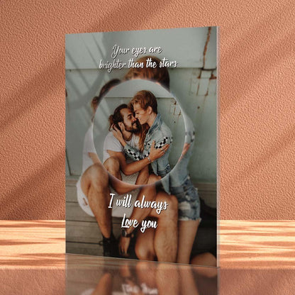 Custom Photo Personalized Text Acrylic Plaque – Personalized Home Decor & Valentine's Day Gift
