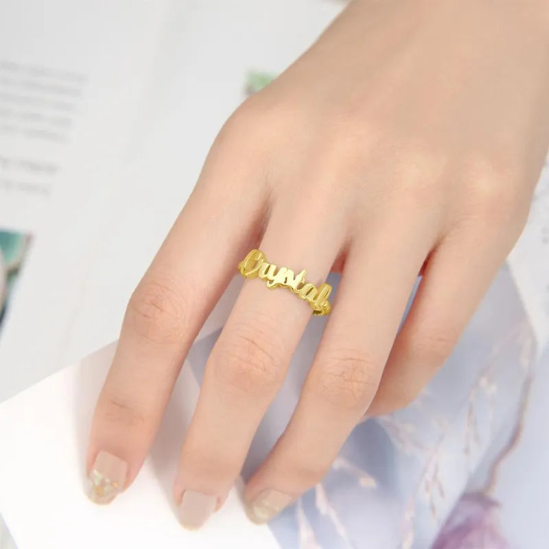 Personalized Name Ring Custom Name Jewelry for Women Valentines Gift